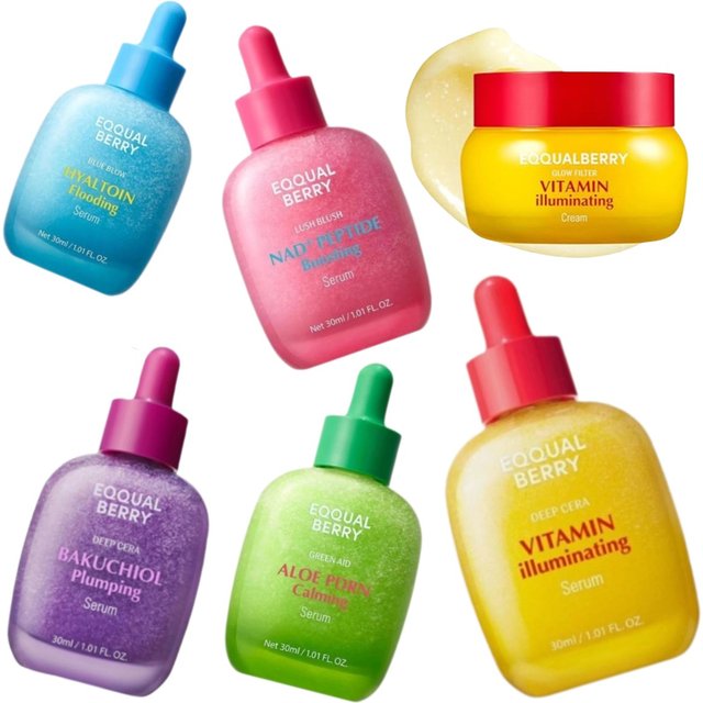 EQQUALBERRY BAKUCHIOL Korean Skin care Aloe PDRN Calming Serum Bakuchiol Plumping Face Care NAD+ Peptide Boosting Dropper Serum