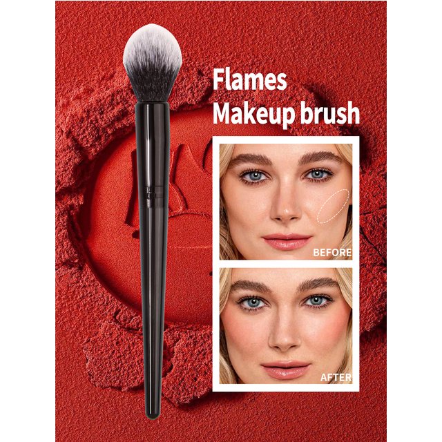 Peach Heart Blusher Brush Powder Blush Cream Liquid Blush Makeup Brushes Flat Small Precise Blush Brush Makeup Tools