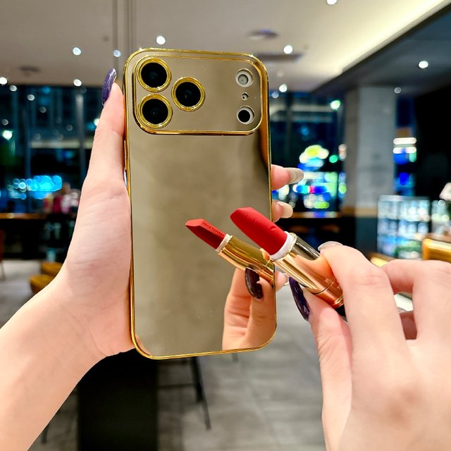 Luxury Solid Color Shockproof Makeup Mirror Phone Case For iPhone 17 Pro Max 15 14 13 12 11 16 Pro Max XS XR 8 7 Plus Back Cover