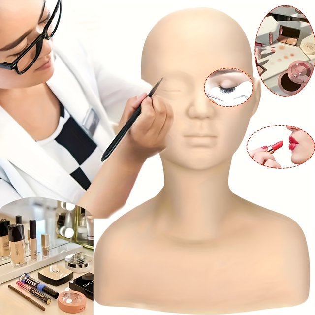 Professional Tattoo Silicone Microblading Practice Soft Mannequin Head With Shoulders For Make Up And Lash Extention Training
