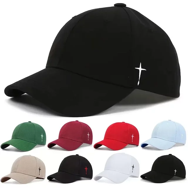 Unisex Side Cross Embroidery Baseball Caps Spring and Autumn Outdoor Adjustable Casual Hats Sunscreen Hat