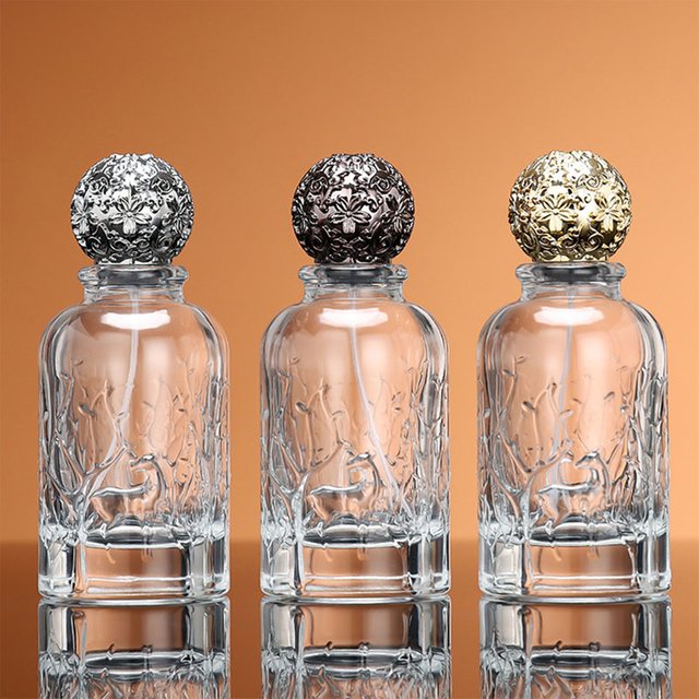 Bouteille de parfum portable en verre de 100ml, dorée avec bouchon à vis, conteneur de voyage, distributeur de parfum, flacon pulvérisateur, 1 pièce