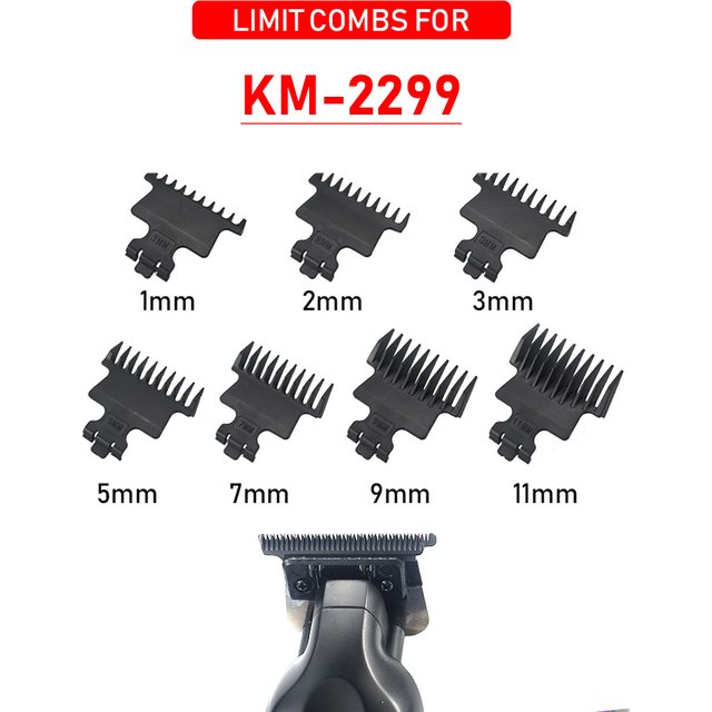 For Kemei KM-2299 1 2 3 5 7 9 11mm Professional Hair Trimmer Limit Comb Guards Hairdresser Hair Cutting Guide Barber Accesories