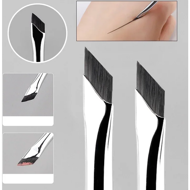 2/5Pc Karsyngirl Upgrade Blade Eyeliner Brush Ultra Thin Fine Angle Flat Eyebrow Brush Under The Eyes Place Precise Detail Brush