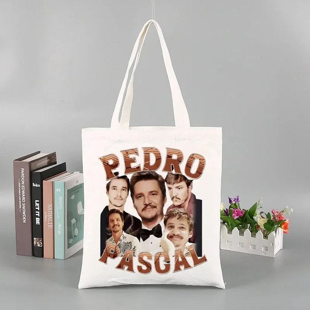 Famous Actor Pedro Pascal My Boy Friend Canvas Fashion Tote Ladies Cosmetic Bag Eco-friendly Large Capacity Portable Bag Wallet