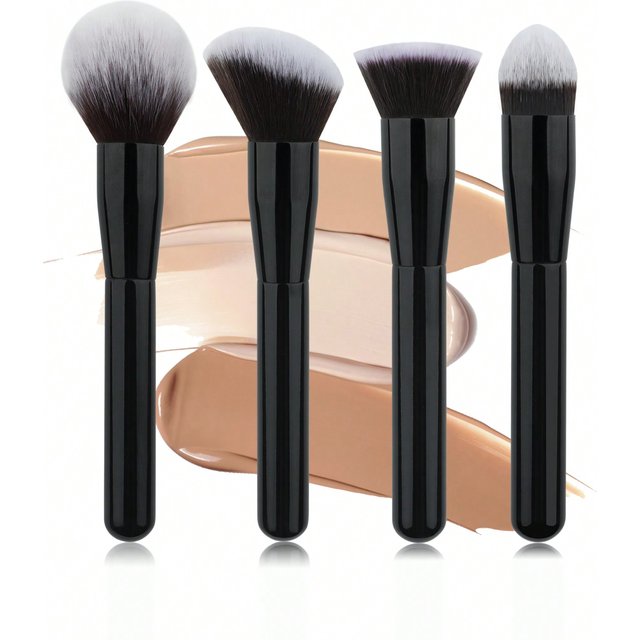 1 Pcs Makeup Brush Set—Synthetic Fiber Foundation Brush, Blush Brush, Oose Powder Brush, and Contour Brush—for a Flawless Finish