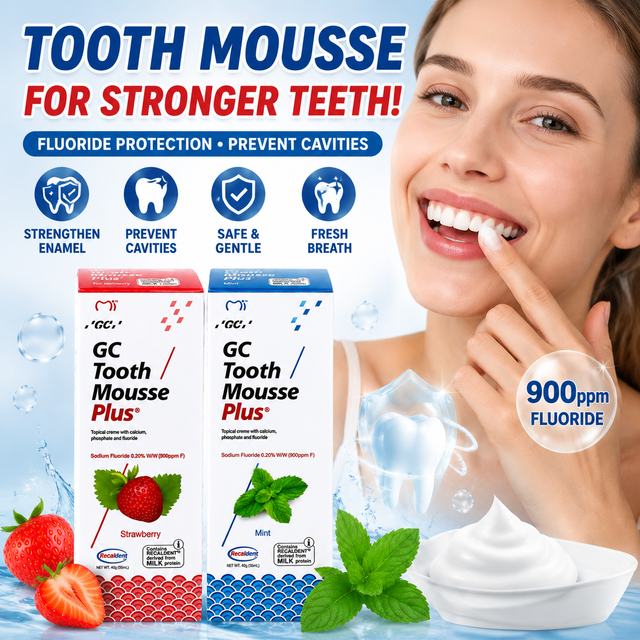 GC Tooth Mousse Plus Toothpaste Strawberry Mint Flavor Repair Enamel Prevent Tooth Decay Daily Oral Treatment Mousse