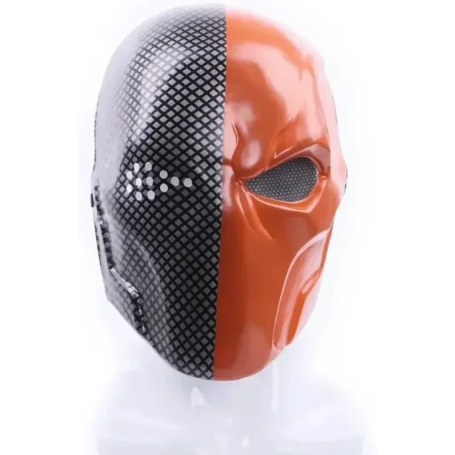 Deathstroke PVC Mask Villain Mercenary Cosplay Headgear Halloween Character Realistic Full Face Masks Helmet Costume Party Props