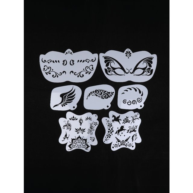 ▶8/20PCS Face Paint Stencils Professional Body Art Paint Stencils For Adults Kids Easily Use Templates For Parties Makeup Tool