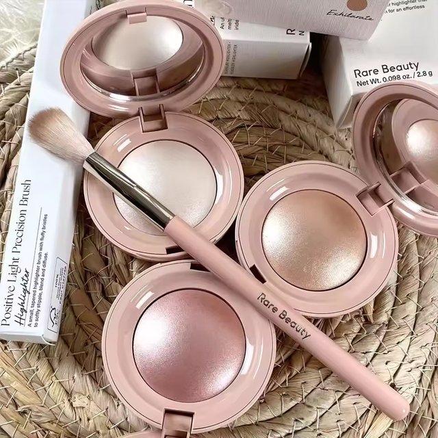 Luxury RARE BEAUTY Positive Light Silky Touch Highlighter Palette Illuminator Palette Natural Glow Glitter Shimmer Powder Makeup