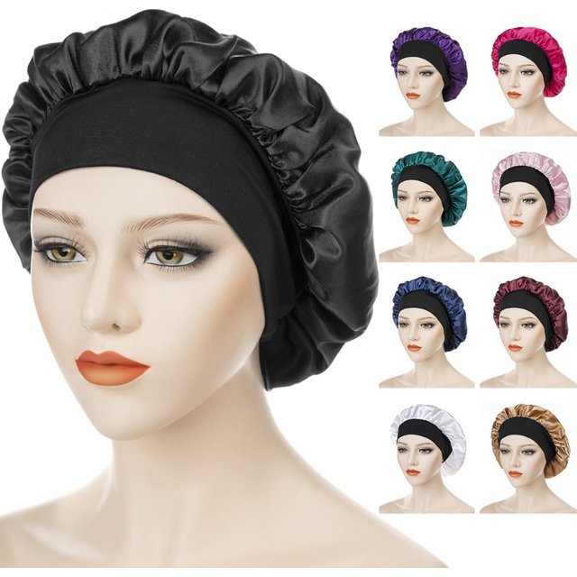 Nouveau 1 pièces Bonnet en soie pour dormir rond soins capillaires femmes Bonnet de douche tête de