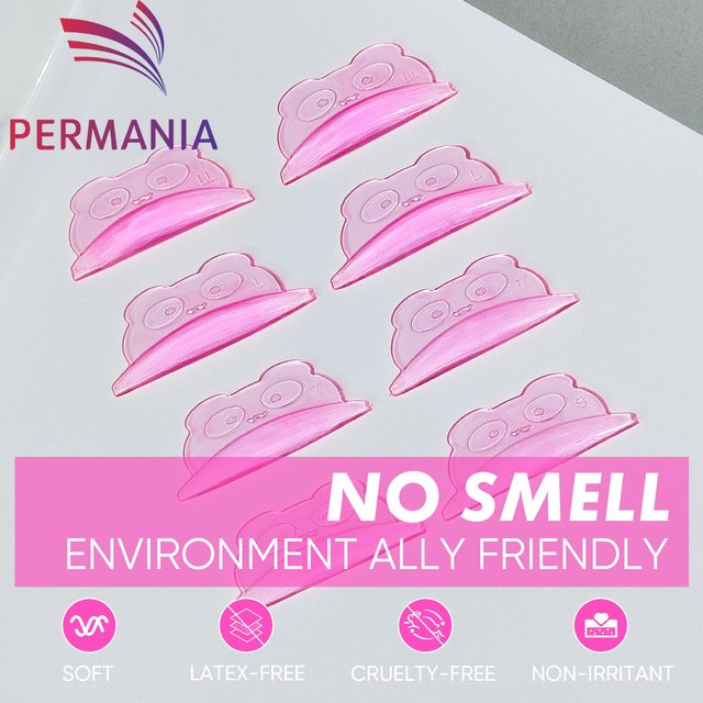 PERMANIA 8Pcs Silicone Eyelash Perm Pads Lifting Lash Lift Shield U Warped Eyelash 3D Curler Accessories Applicator Makeup Tool