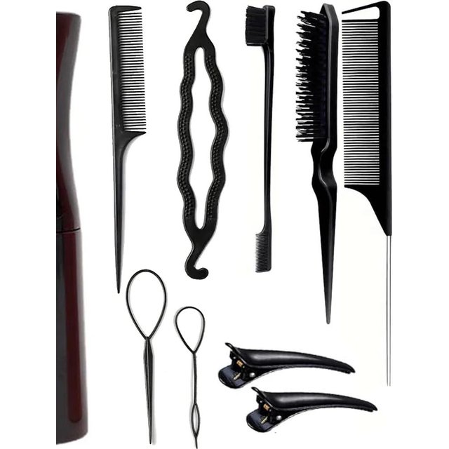 10pcs comb Brush Set Getting Shine and Makes Hair Smooth, Curly Hair Brush for Adult & Kids Wet or Dry Hair