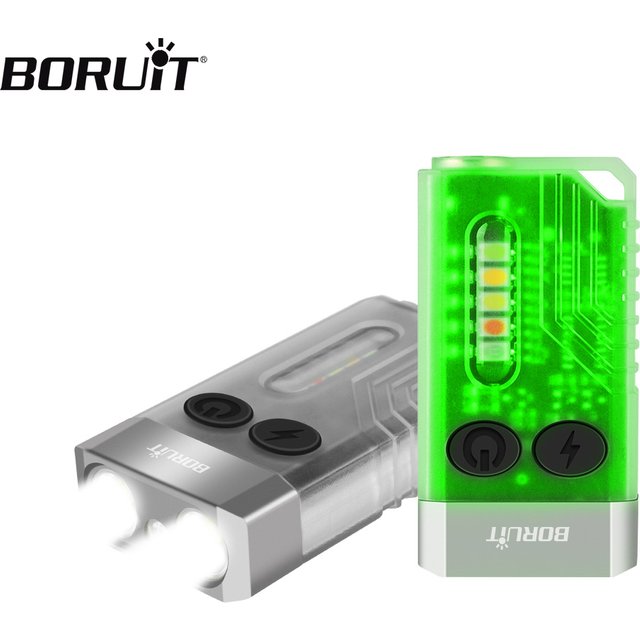 BORUiT V10 EDC porte-clés LED lampe de poche fluorescente type-c torche Rechargeable lampe de