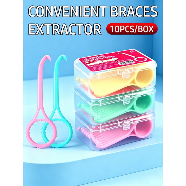 10PCS/Box Aligner Removal Tool Invisible Braces Extractor Hook Safe & Portable Orthodontic Retainer Remover for Oral Care