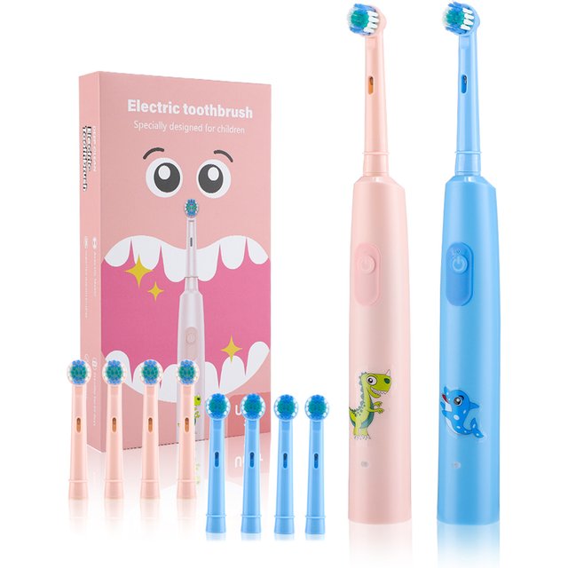 Children's Electric Toothbrush with 4 Replacement Heads Kids 3 Cleaning Modes Cartoon Sonic Electric Toothbrush Soft Tooth Brush