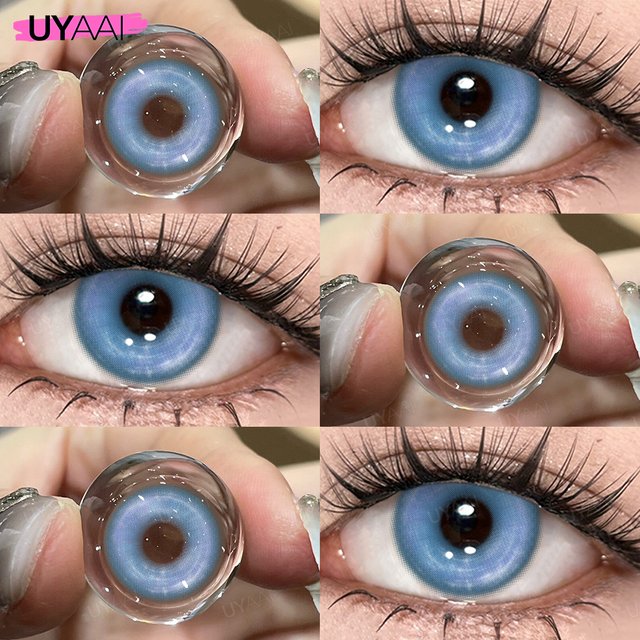 UYAAI Colorful Colored Lenses 1 Pair Blue Eye Contacts Anime Purple Lenses Korean Style y2k Colorcon Pink Cosmetic Color Lenses