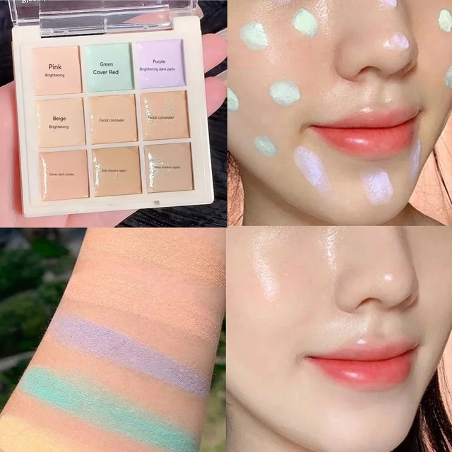 Waterproof Sweatproof 9-color Concealer Palette Korean Makeup Cover Spots Acne Dark Circles Color Correction Cream