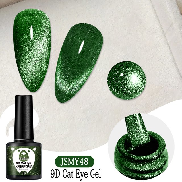 Groillim Single Pack Crystal Cat Eye Gel Nail Polish: Crystal Cat Eye Effect, Glossy and Shiny, Salon Quality, Perfect for DIY a