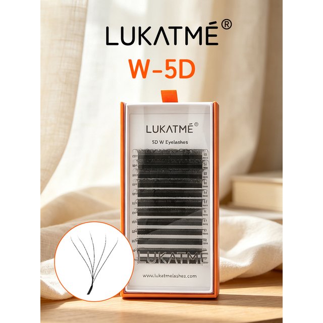 LUKATME 5D W Eyelash Extensions C/D/M Curl 6mm 7mm 8-15mm Foxy W Shaped 5D Fans False Lashes Mega Volume 5D Eyelashes for Makeup