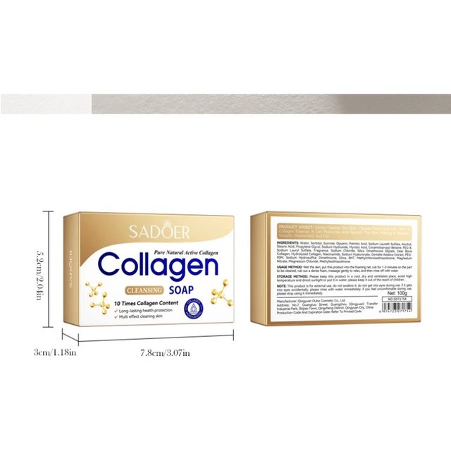 1/2pcs SADOER Collagen Ossein Facial Soap Face Wash Foam Facial Cleanser Moisturizing Oil Control Body Bathing Handmade Soap
