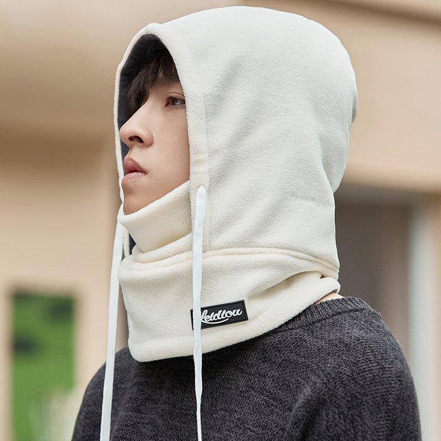 Masque cagoule de cyclisme d'hiver, couverture faciale coupe-vent doublée en polaire thermique avec oreillettes, chauffe-cou unisexe, offre spéciale