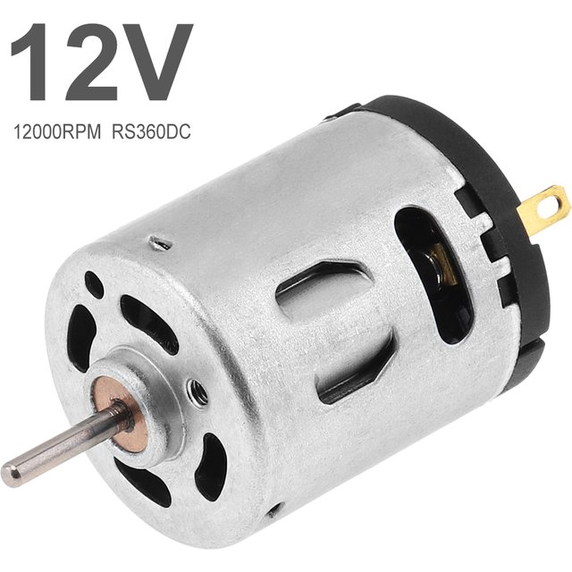RS360 12V DC Motor 12000RPM High Speed Carbon Brush Micro Motor for DIY Toys Hair Dryer Electric Fans