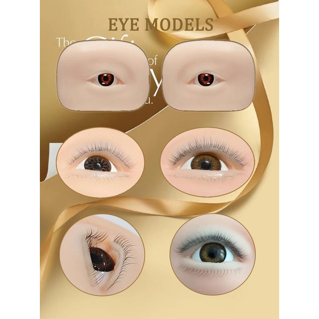 False Eyelash Grafting Training Mannequin Head,Mannequin Eyes for Eyelash Practice, Flat Doll Head, Korean Makeup Products Tool