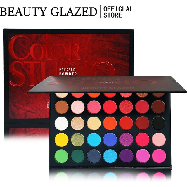 BEAUTY GLAZED Palette Eyeshadow 35 Colors Matte / Shimmer Natural Smokey Glitter Eyeshadow Make Up