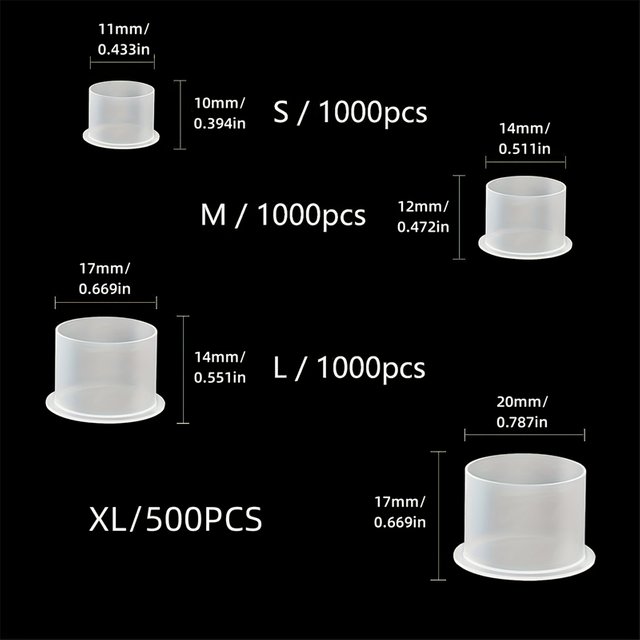 Disposable Tattoo Transparent Ink Cups Permanent Makeup Coloring Pigment Cup Container Tattoo Accessory for Tattoo Artists