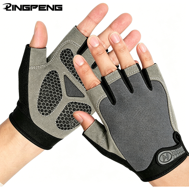 1 Pair Anti-Slip Cycling Gloves Breathable Half Fingerless Gloves Sunscreen Elastic Outdoor Sport Bicycle Gloves