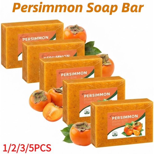 1/2/3pcs Persimmon Soap Bar Natural Deodorant Cleansing Soap Gentle Body Face Washing Soap for women Men Oil Control Skin Care