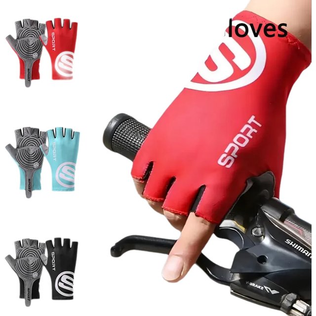 Cycling Gloves Breathable Anti-Slip Sunscreen Half Finger Gloves Anti-UV Moisture Wicking Training Driving Fishing MTB Gloves