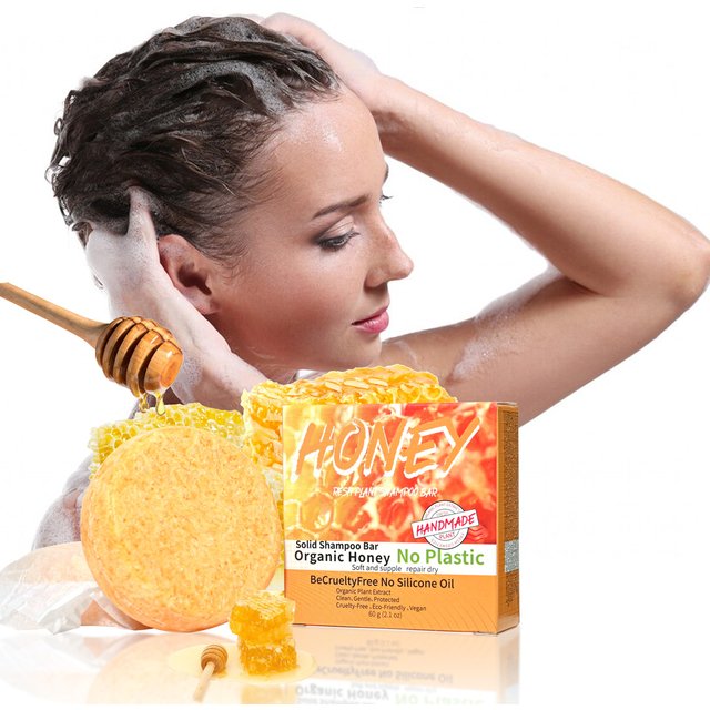 Savon nourrissant au miel naturel, bâton de shampoing solide pour shampoing et soins capillaires,