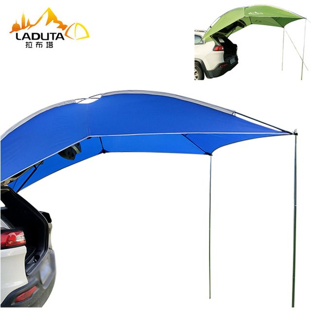 3-4Persons Portable SUV Self-driving Car Rear Side Tent Outdoor Camping Sunshade Waterproof Multi-function Sunscreen Awning Tarp