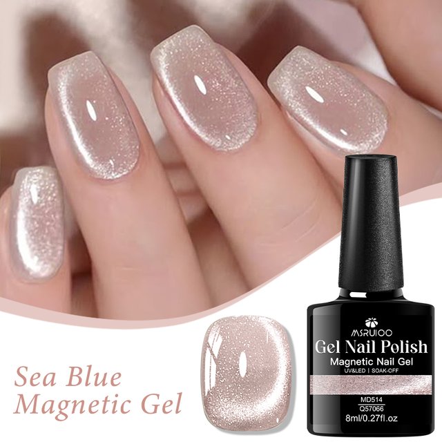 8ml Moonlight Crystal Cat Magnetic Gel Nail Polish Nude Glitter Semi Permanent Nail Art UV Gel Soak Off Varnish Nail Supplies