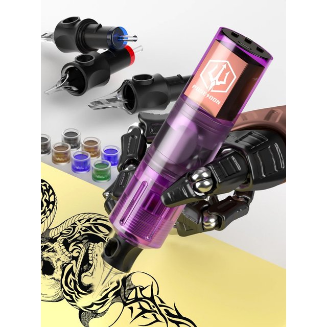 Tattoo Kit POSEIDON V5 New Tattoo Pen Kit For Permanent Makeup Tattoo Machine Kit High Power Tattoo Power Supply Tattoo Gun Kit