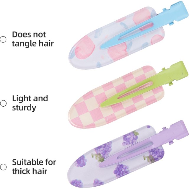 4pcs/set No Bend Seamless Hair Clips Cartoon Pattern Printing Makeup Washing Face Accessories Women Girls Styling Hairpins