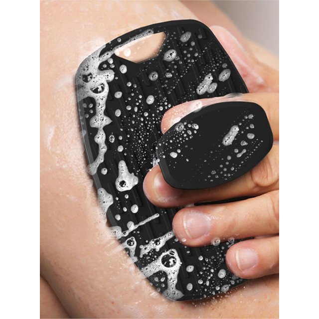 Silicone Body Scrubber Bath Wash Brush Exfoliating Body Brush Shower Face Scrubber Handle Wet & Dry Brushing for Man Women