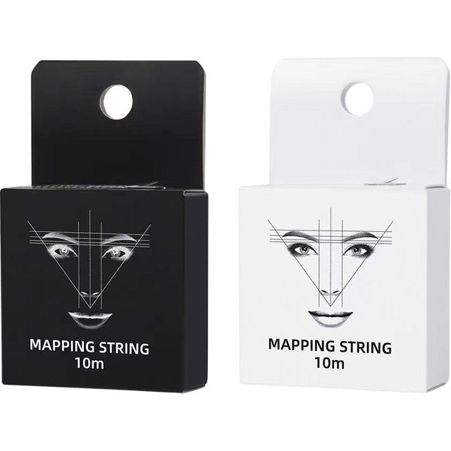 1pc, White/Black Microblading Mapping String Permanent Makeup Pre-Inked Eyebrow Marker Thread Brow Positioning Tool