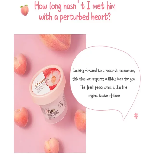 Fenyi Honey Peach Body Scrub Exfoliating Deep Clean Moisturizing Smooth Skin Remove Dead Skin Gentle Care for Face & Body