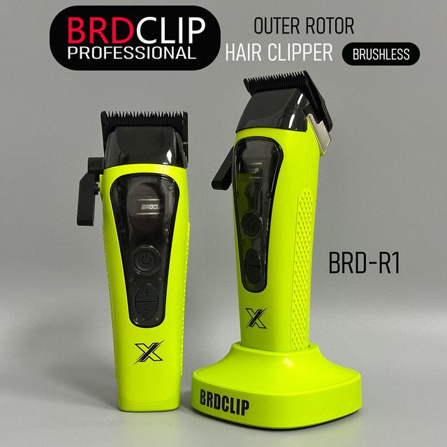 BRDCLIP Professional BRD R1 Hair Clipper 4500mAh 240Mins Brushless Motor DLC Blade Barber Haircut Trimmer for men Home Salon Use