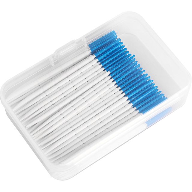 200 Pcs/Box Silicone Interdental Brushes Super Soft Dental Cleaning Brush Dental Floss Double-headed Toothpicks Oral Care Tool