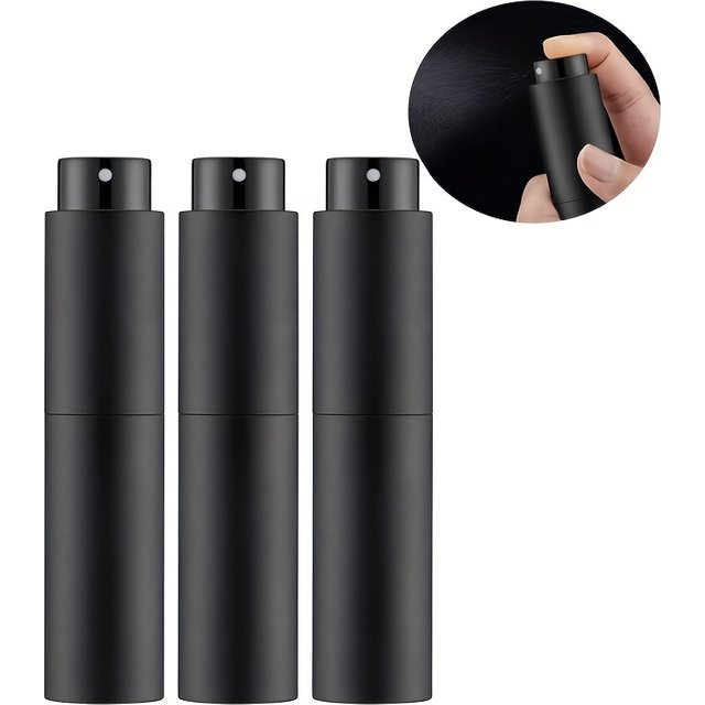 Pulvérisateur de parfum de voyage de 10 ml, récipient de Cologne rechargeable, pulvérisateur distributeur vide pour mini pulvérisateur de taille (noir