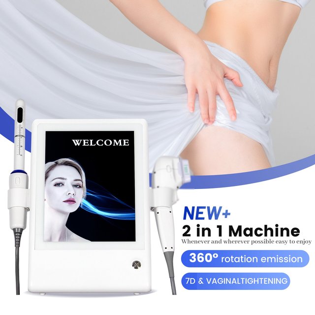 Professional 7D HIFU 2 in 1 Equipment Facial Lifting Skin Tightening Vaginal Rejuvenation Machine For Beauty Salon