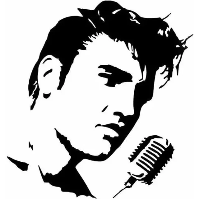 Car Stickers Decor Motorcycle Decals Personalized Fashion Elvis Decorative Accessories Creative Sunscreen Waterproof PVC,15*14cm