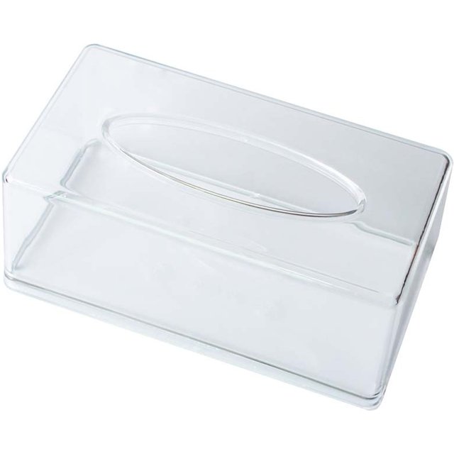 Facial Tissue Dispenser Box Cover Holder Clear Acrylic Rectangle Napkin Organizer for Bathroom, Kitchen and Office, 22x12x10cm
