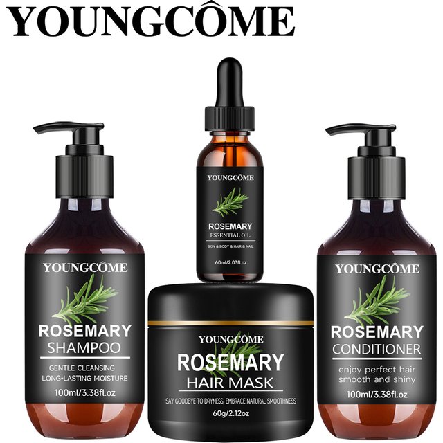 Rosemary Hair Care Kit 4in1 - Mask+Shampoo+Conditioner+Oil, with Biotin, Cleanses and Helps Strengthen Weak and Brittle Hair 4pc