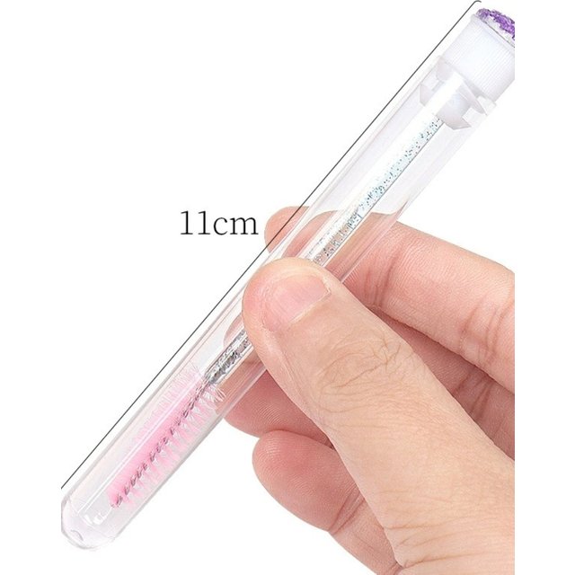 50/100Pcs Eyelash Brush Tubes With Crystal Lash Mascara Wands Eyebrow Comb Spoolies Container Replaceable Makeup Applicators Tol