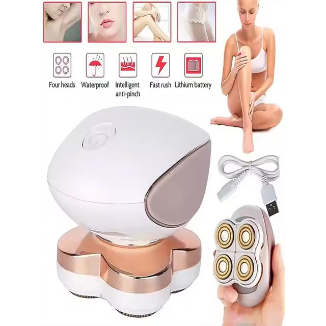 Portable 4 Head Electric Shaver for women USB Rechargeable Painless Hair Removal Trimmer